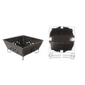 Portable Folding Steel Barbecue Grill with Removable Legs.